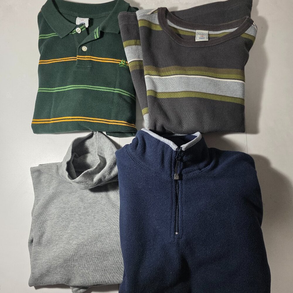 Boy's Children's Large (10-12) Old Navy Long Sleeve Shirt Bundle [4x Pieces]